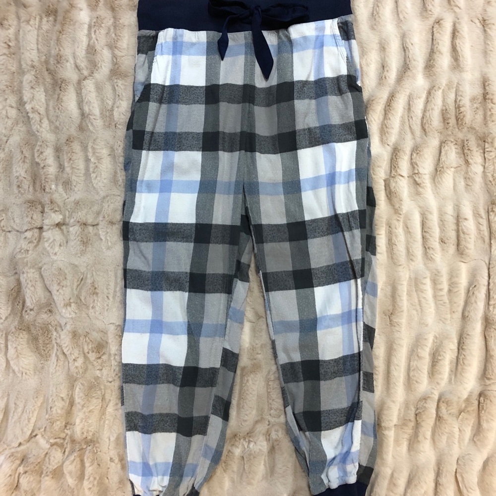 Navy Blue Plaid PJ Pants